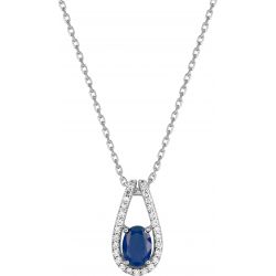 Collier argent pierre bleue