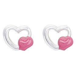 Boucles d'oreilles argent cœur