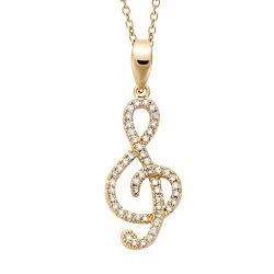 Collier pendentif clef de sol