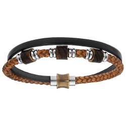 Bracelet Cuir - Bois & Acier