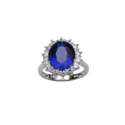 Bague argent pierre bleue