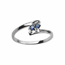 Bague argent 2 pierres bleues