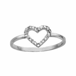 Bague argent forme cœur