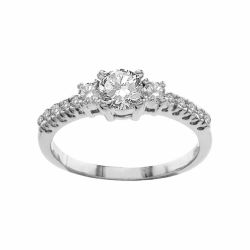 Bague argent solitaire