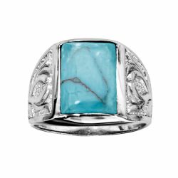 Bague argent mixte turquoise