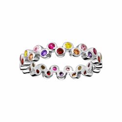 Bague argent multi couleurs