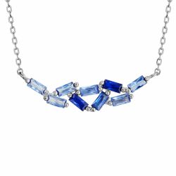 Collier argent pierres bleues