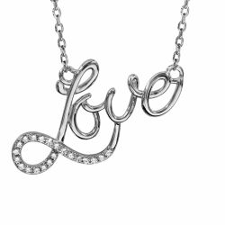 Collier argent love et infini