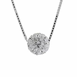 Collier argent forme boule